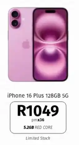 Vodacom iPhone 16 Plus 128GB 5G offer