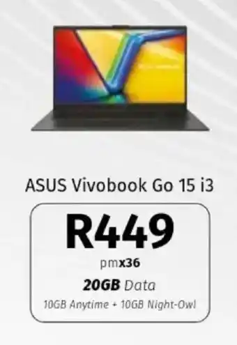 Vodacom ASUS Vivobook Go 15 i3 offer