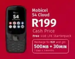 Vodacom Mobicel S4 Cloud offer