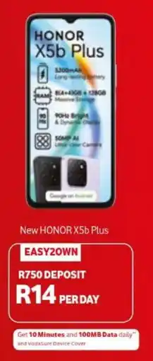 Vodacom New HONOR X5b Plus offer