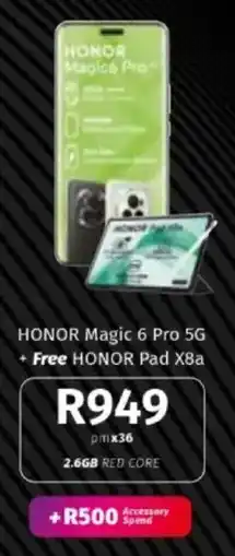 Vodacom HONOR Magic 6 Pro 5G + Free HONOR Pad X8a offer