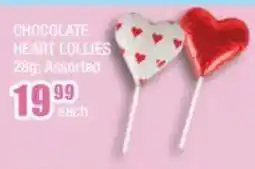 The Crazy Store Chocolate heart lollies assorted offer