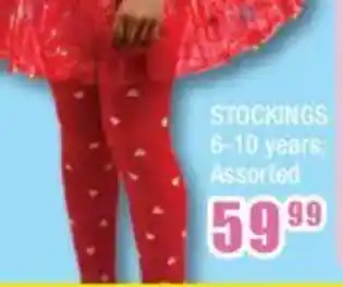 The Crazy Store Stockings 6-10 years assorted offer