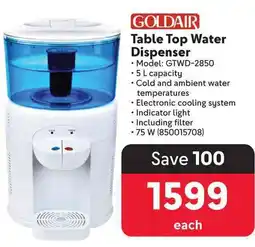 Makro GOLDAIR Table Top Water Dispenser offer