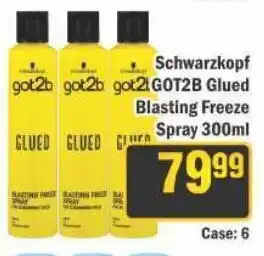 J&E Cash and Carry Schwarzkopf GOT2B Glued Blasting Freeze Spray offer