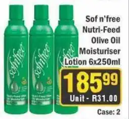 J&E Cash and Carry Sof n'free Nutri-Feed Olive Oil Moisturiser Lotion offer