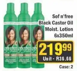 J&E Cash and Carry Sof n'free Black Castor Oil Moist. Lotion offer