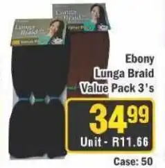 J&E Cash and Carry Ebony Lunga Braid Value Pack offer