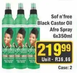 J&E Cash and Carry Sof n'free Black Castor Oil Afro Spray offer