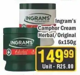 J&E Cash and Carry Ingram's Camphor Cream Herbal/Original offer