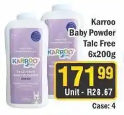 J&E Cash and Carry Karroo Baby Powder Talc Free offer