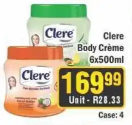 J&E Cash and Carry Clere Body Crème offer