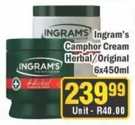 J&E Cash and Carry Ingram's Camphor Cream Herbal/Original offer