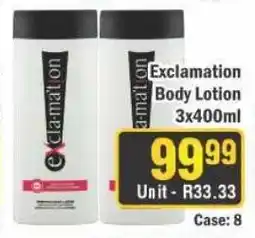 J&E Cash and Carry Exclamation Body Lotion offer