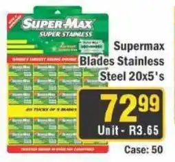 J&E Cash and Carry Supermax Blades Stainless Steel offer