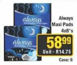 J&E Cash and Carry Always Maxi Pads offer