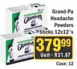 J&E Cash and Carry Grand-Pa Headache Powders Sticks offer