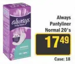 J&E Cash and Carry Always Pantyliner Normal offer