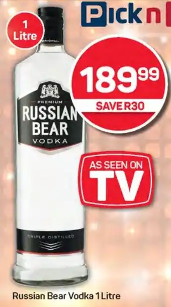 Pick n Pay Hypermarket Russian Bear Vodka offer