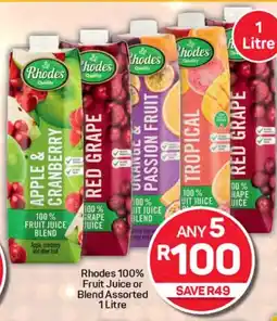 Pick n Pay Hypermarket Rhodes 100% Fruit Juice or Blend Assorted offer