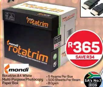 Pick n Pay Hypermarket Rotatrim A4 White Multi-Purpose Photocopy Paper Box offer