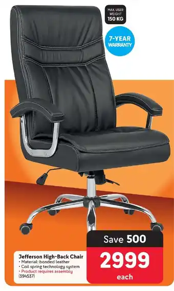 Makro Jefferson High-Back Chair offer