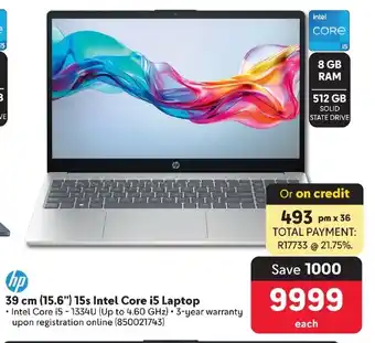 Makro HP 39 cm (15.6") 15s Intel Core i5 Laptop offer