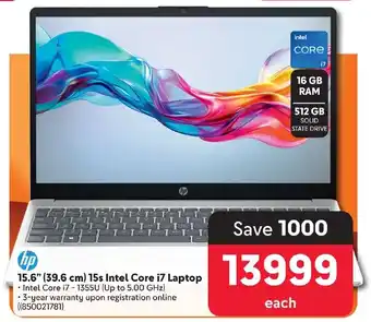 Makro HP 15.6" (39.6 cm) 15s Intel Core i7 Laptop offer