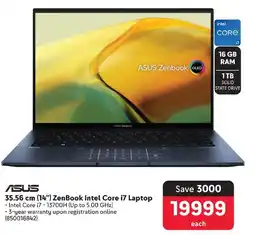 Makro ASUS 35.56 cm (14") ZenBook Intel Core i7 Laptop offer