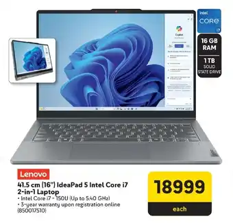 Makro Lenovo 41.5 cm (16") IdeaPad 5 Intel Core i7 2-in-1 Laptop offer