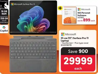 Makro Microsoft 33 cm (13") Surface Pro 11 Laptop offer