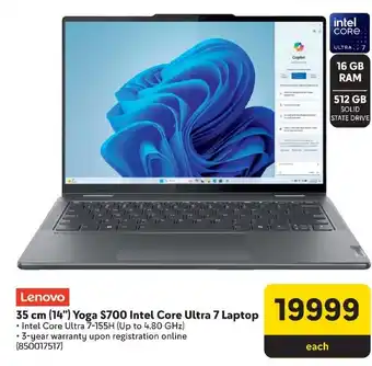 Makro Lenovo 35 cm (14") Yoga S700 Intel Core Ultra 7 Laptop offer