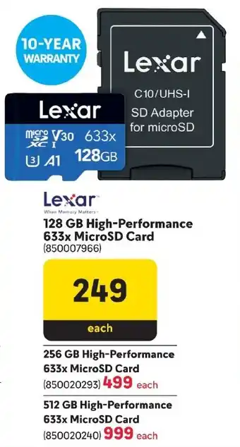 Makro Lexar 128 GB High-Performance 633x MicroSD Card offer