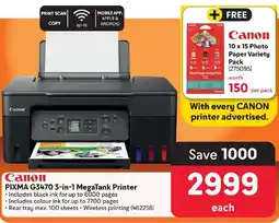 Makro Canon PIXMA G3470 3-in-1 MegaTank Printer offer