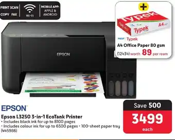 Makro Epson L3250 3-in-1 EcoTank Printer offer