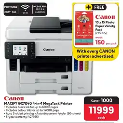 Makro Canon MAXIFY GX7040 4-in-1 MegaTank Printer offer