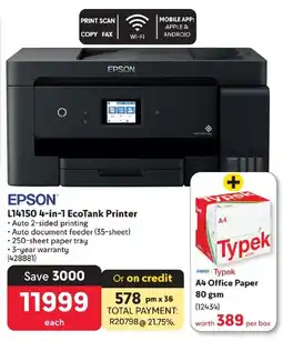 Makro EPSON L14150 4-in-1 EcoTank Printer offer