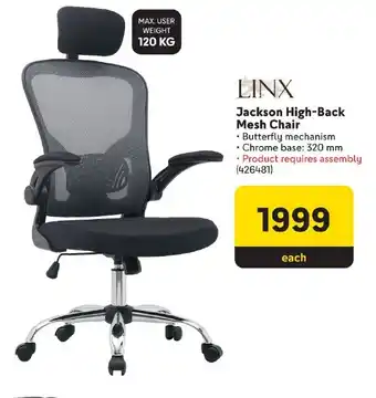 Makro LINX Jackson High-Back Mesh Chair offer