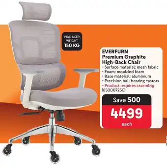 Makro EVERFURN Premium Graphite High-Back Chair offer