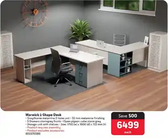 Makro Warwick L-Shape Desk offer