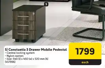 Makro Constantia 3 Drawer Mobile Pedestal offer