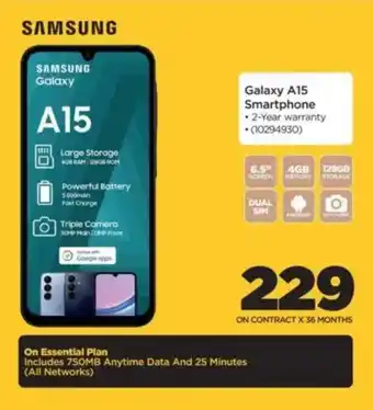 HiFi Corp SAMSUNG Galaxy A15 Smartphone offer