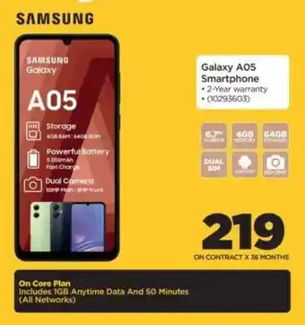 HiFi Corp SAMSUNG Galaxy A05 Smartphone offer