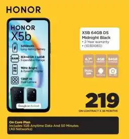 HiFi Corp HONOR X5B 64GB DS Midnight Black offer