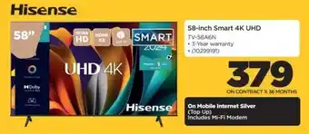 HiFi Corp Hisense 58-inch Smart 4K UHD offer