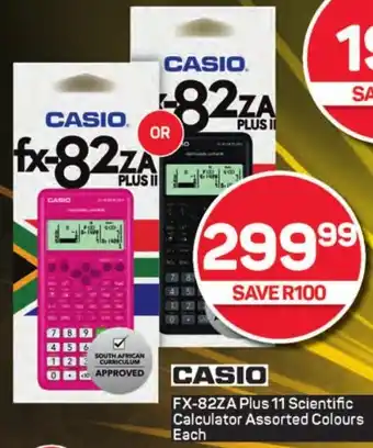 Pick n Pay Hypermarket CASIO FX-82ZA Plus 11 Scientific Calculator Assorted Colours offer