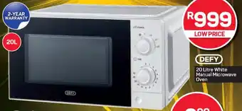 Pick n Pay Hypermarket DEFY White Manual Microwave Oven offer