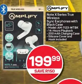 Pick n Pay Hypermarket AMPLIFY Note X Series True Wireless Sync Earphones with Black Case offer