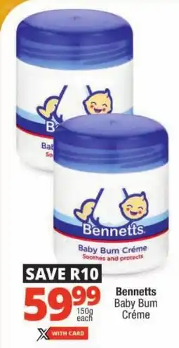 Checkers Bennetts Baby Bum Créme offer