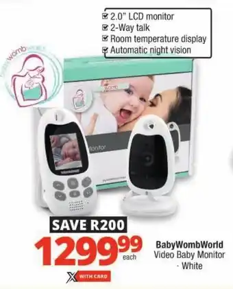 Checkers BabyWombWorld Video Baby Monitor offer